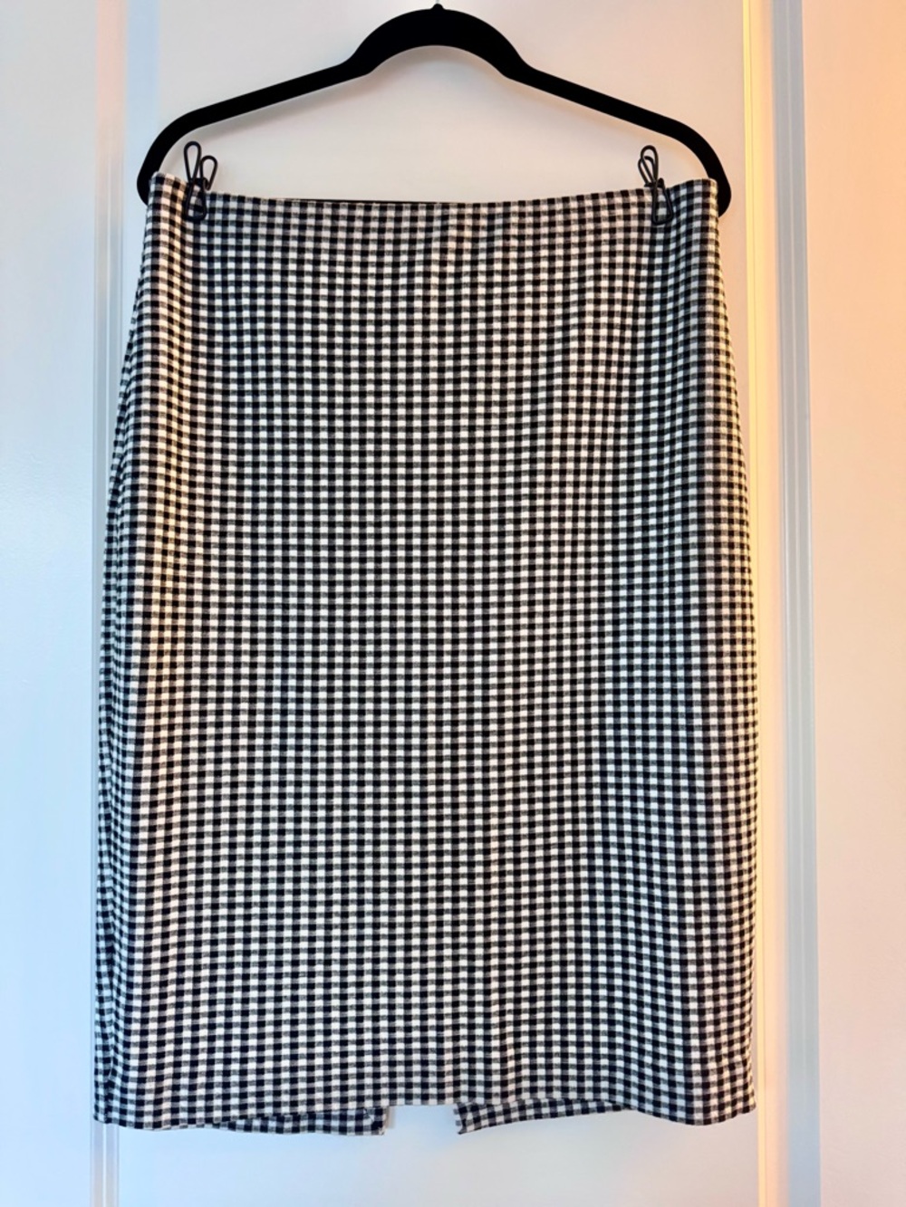 Express Black & White Gingham Pencil Skirt